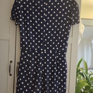 Forever 21 Dark Blue Dress with White Dots